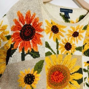 Vintage | Sweaters | Vintage Northern Isles Sunflower Pattern Knit Sweater  Size Large | Poshmark